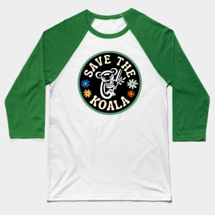 Retro Australian Save The Koalas Day National Koala Day Save Australian Animals Badge Baseball T-Shirt